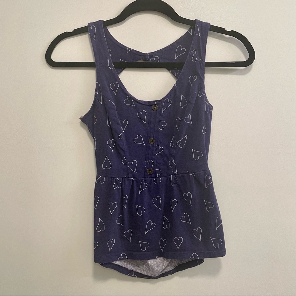 O’Neill Open Back Hearts 100% Cotton Tank Top Size XS